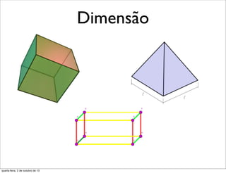 Dimensão
quarta-feira, 2 de outubro de 13
 