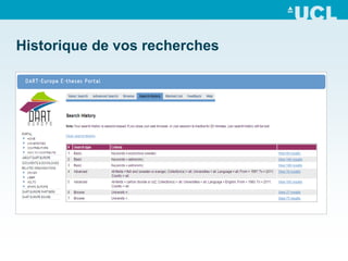 Historique de vos recherches
 