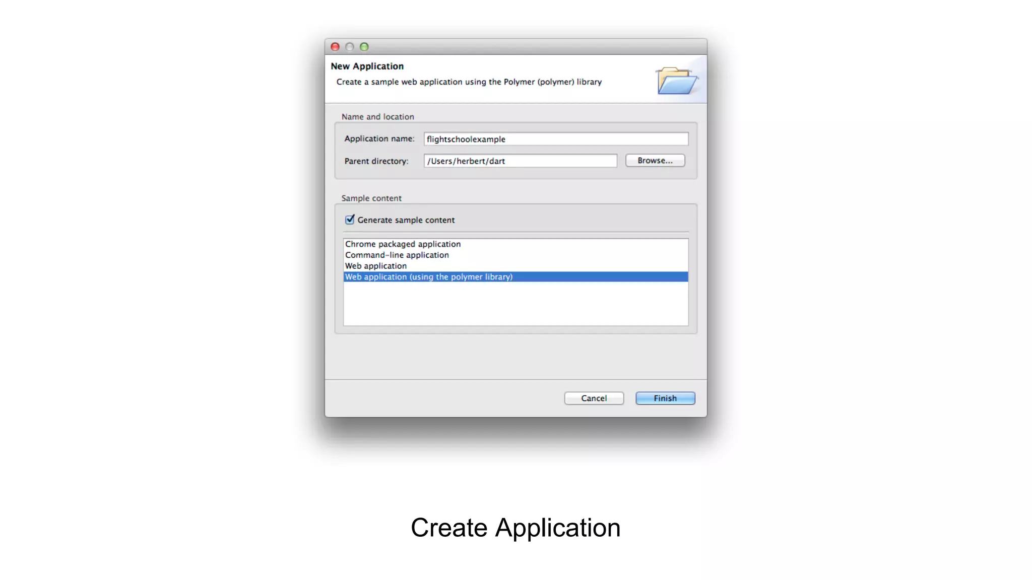Create Application

 