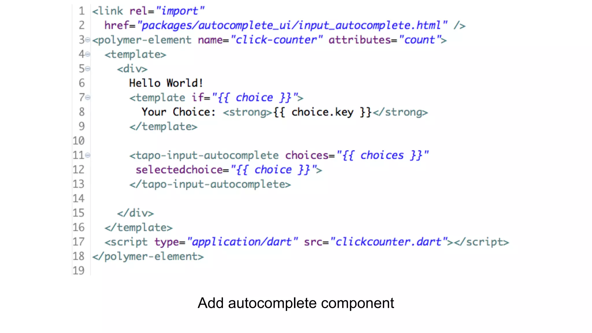 Add autocomplete component

 