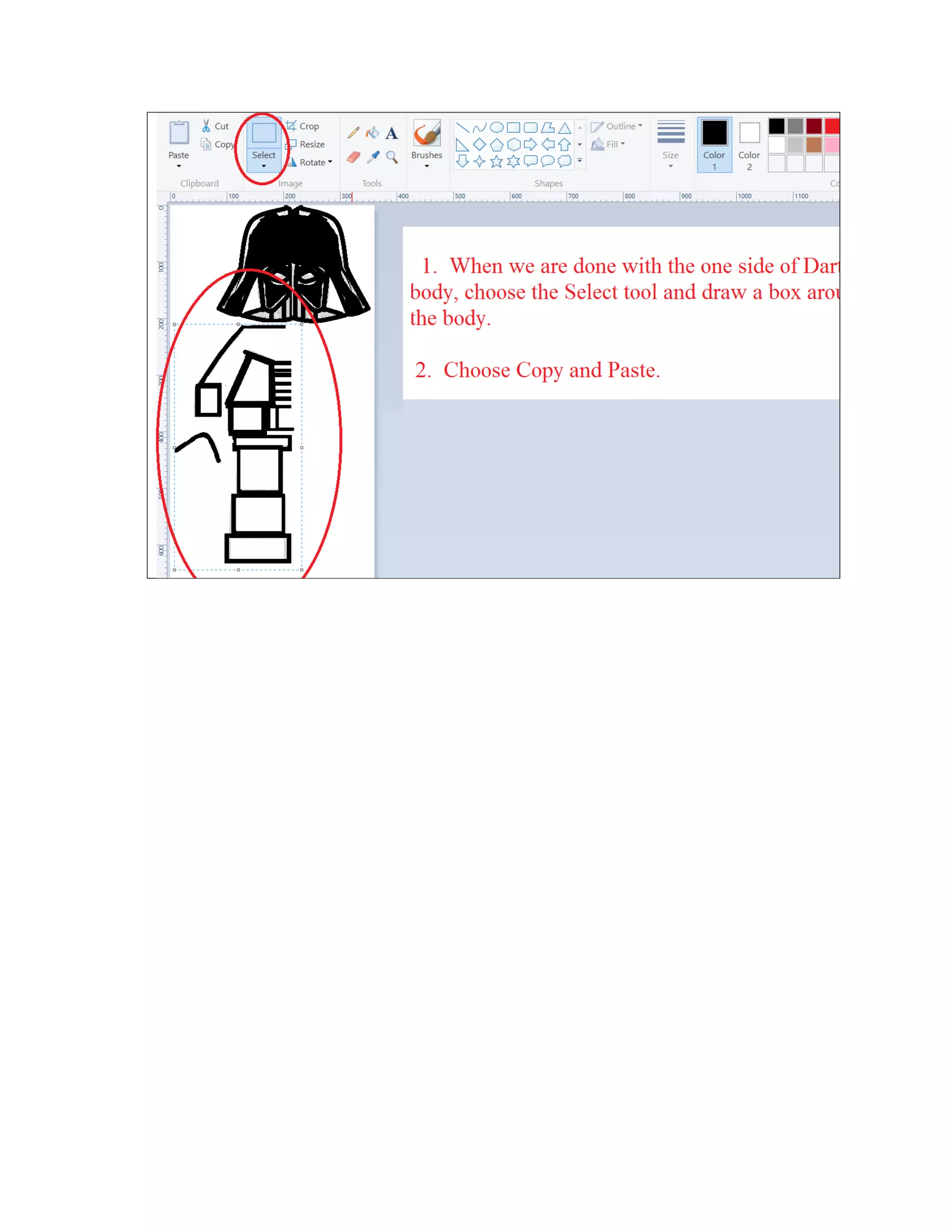 Darth vader lego in steps for facebook