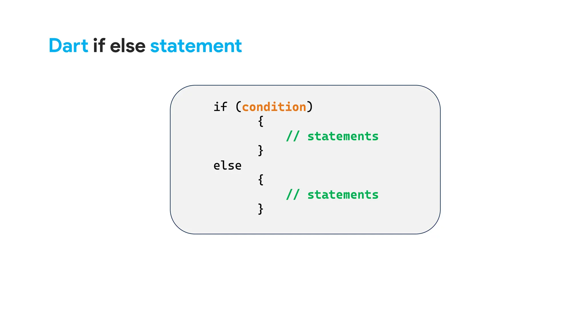 Dart if else statement
 