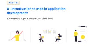 01.Introduction to mobile application
development
Today mobile applications are part of our lives
Section 01
 