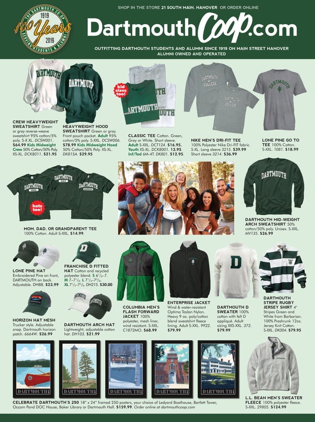 Dartmouth Coop catalog.2019 Women\'s Outerwear Women\'s Clothing