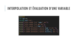 INTERPOLATION ET ÉVALUATION D’UNE VARIABLE
 