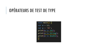 OPÉRATEURS DE TEST DE TYPE
 
