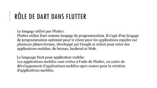 RÔLE DE DART DANS FLUTTER
 