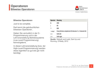 Operatoren 
Type Test Operatoren 
Prof. Dr. rer. nat. Nane Kratzke 
Praktische Informatik und betriebliche Informationssys...