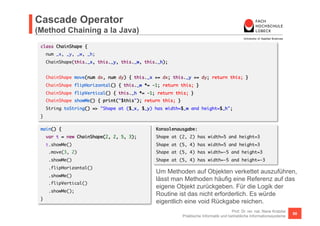 Cascade Operator 
(Method Chaining a la Dart, Syntactic Sugar) 
Prof. Dr. rer. nat. Nane Kratzke 
Praktische Informatik un...