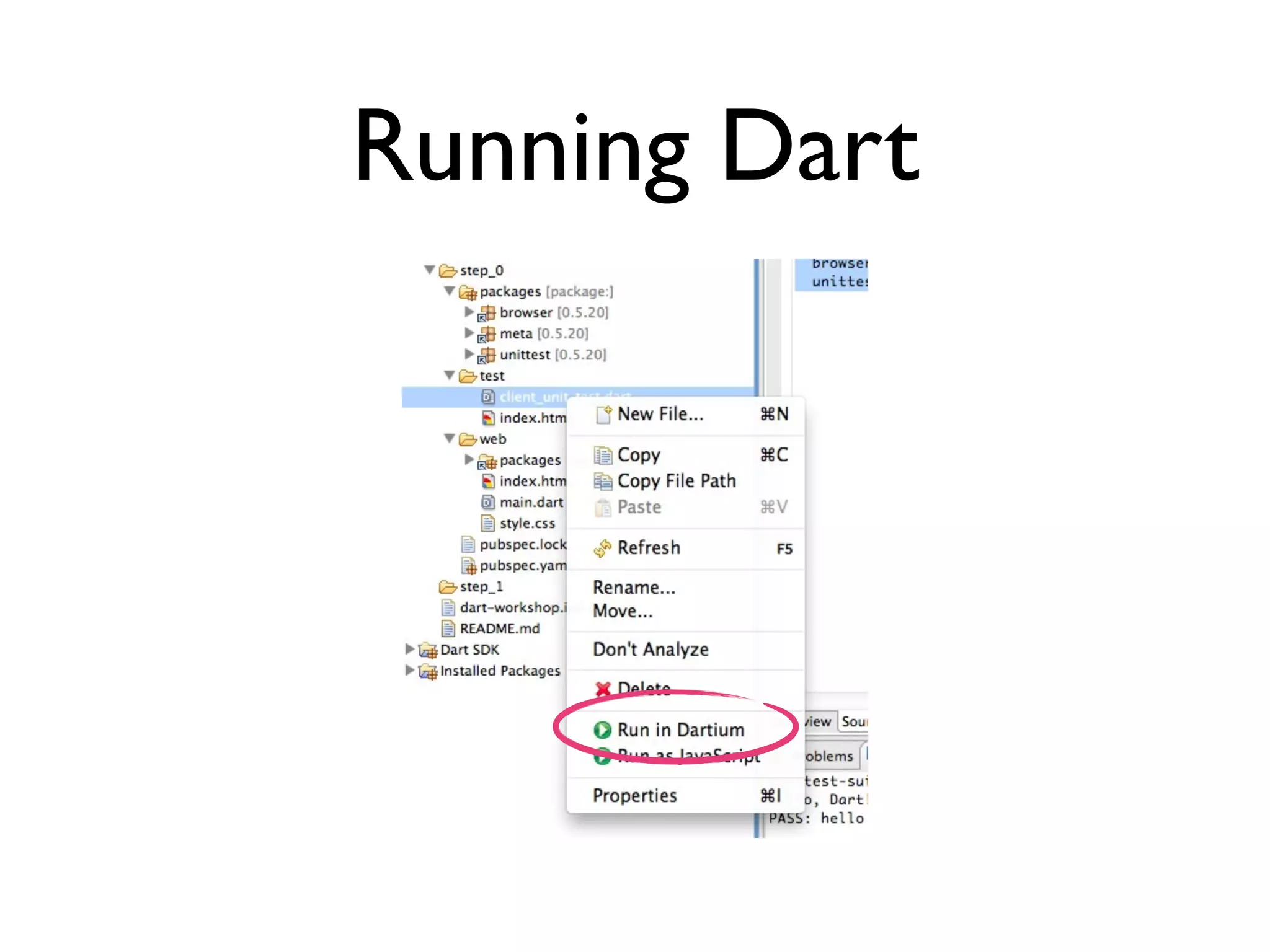 Running Dart
 