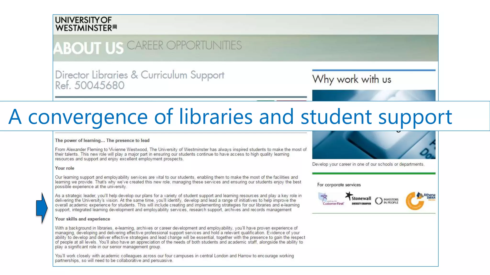 A convergence of libraries and student support
 