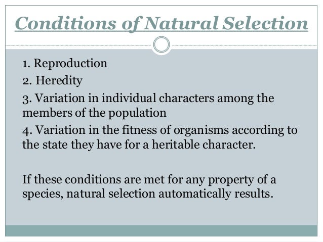 Darwinism and natural selection