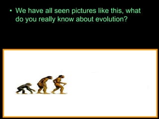 • We have all seen pictures like this, what
do you really know about evolution?
 