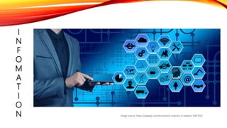 I
N
F
O
M
A
T
I
O
N Image source: https://pixabay.com/en/industry-industry-4-network-3087393/
 