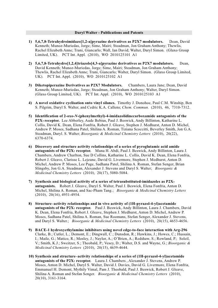 Daryl Walter Publications List Daryl Walter Publications List