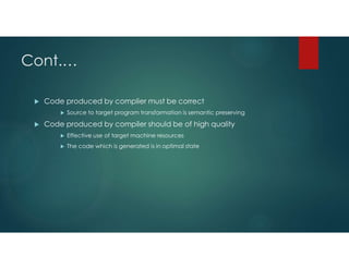 Issues in the design of Code Generator | PDF | Programming Languages ...