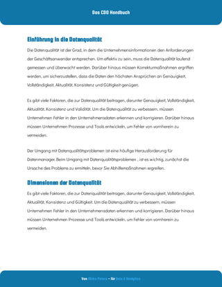 Das CDO Handbuch
Von - für
Mirko Peters Data & Analytics
Umgang mit Datenqualitätsproblemen
Die Kosten einer schlechten Da...