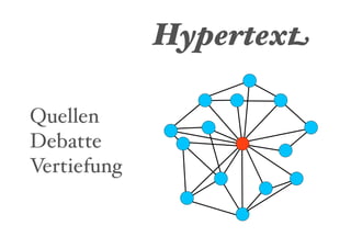 Hypertext

Quellen
Debatte
Vertiefung
 