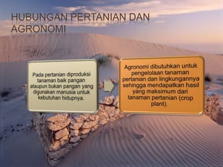 Hubungan pertanian dan agronomi