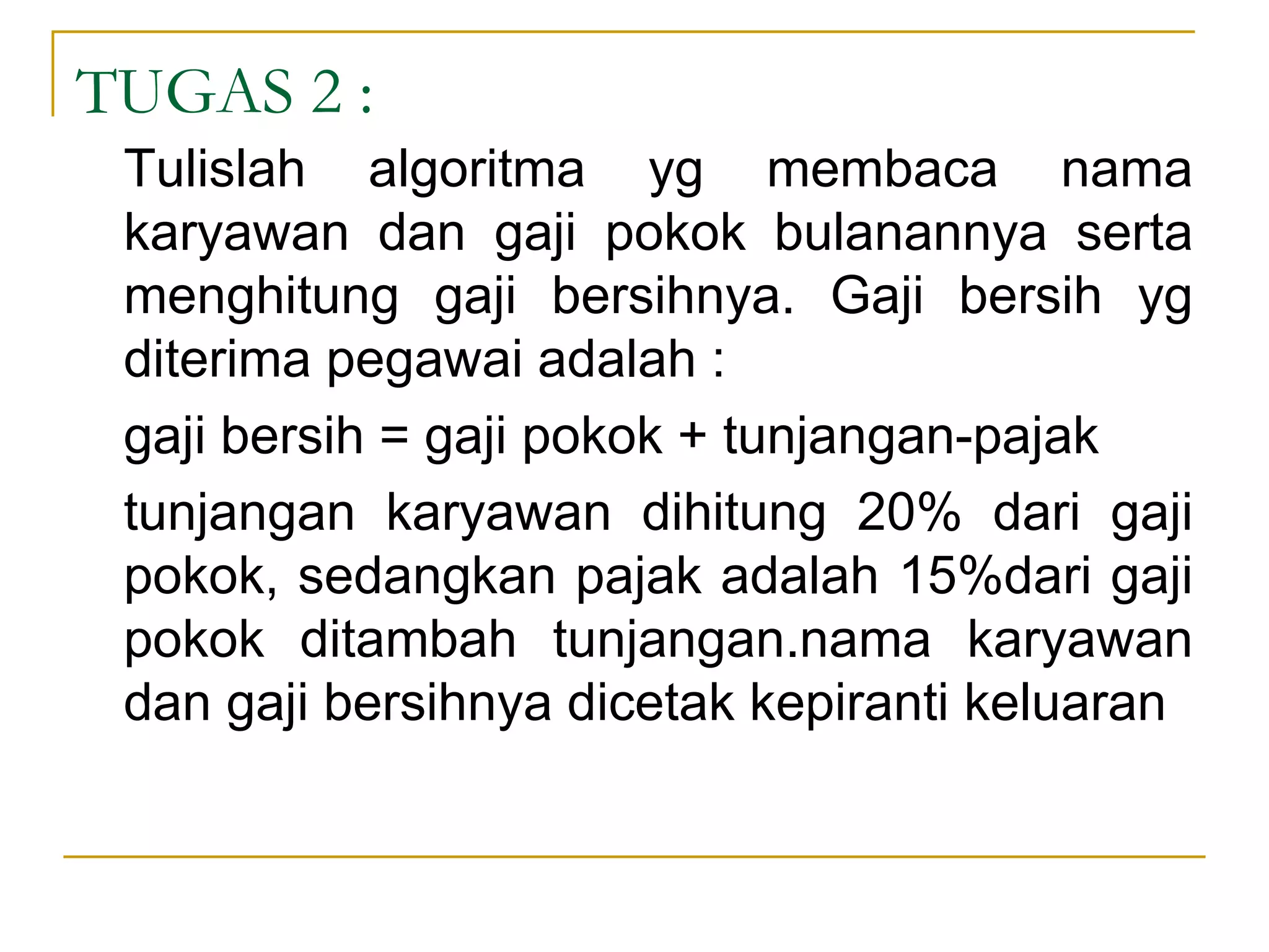 Dasar Dasar Algoritma | PPT