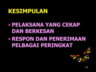 PELAKSANA YANG CEKAP DAN BERKESAN RESPON DAN PENERIMAAN PELBAGAI PERINGKAT KESIMPULAN 