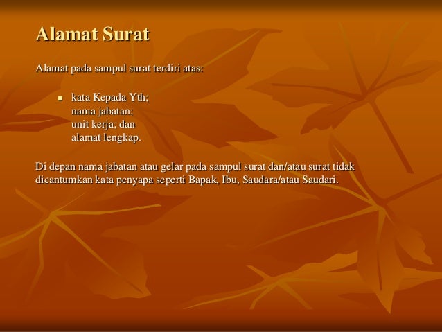 Dasar dasar korespondensi