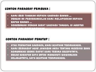 Dasar dasar korespondensi bisnis