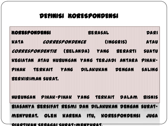 Dasar dasar korespondensi bisnis