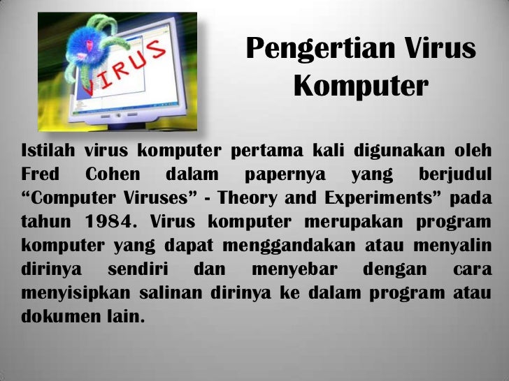 Dasar Dasar Virus Komputer