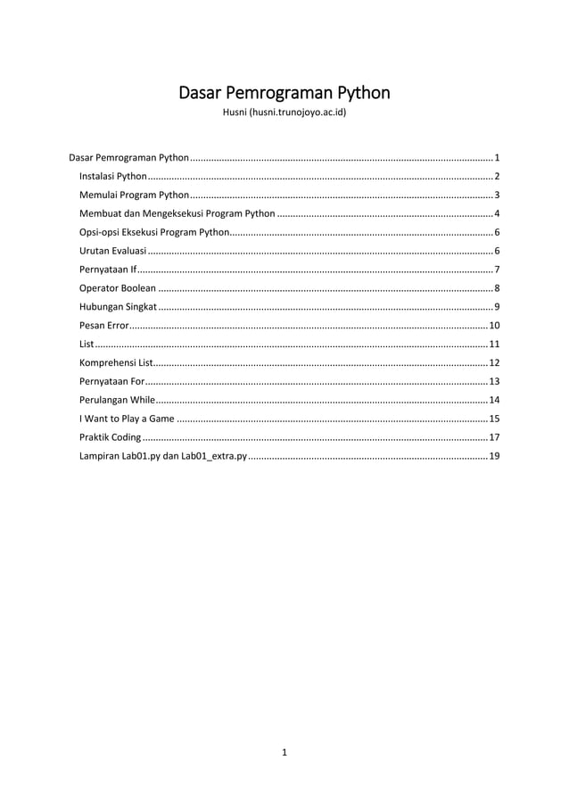 Dasar pemrograman-python | PDF