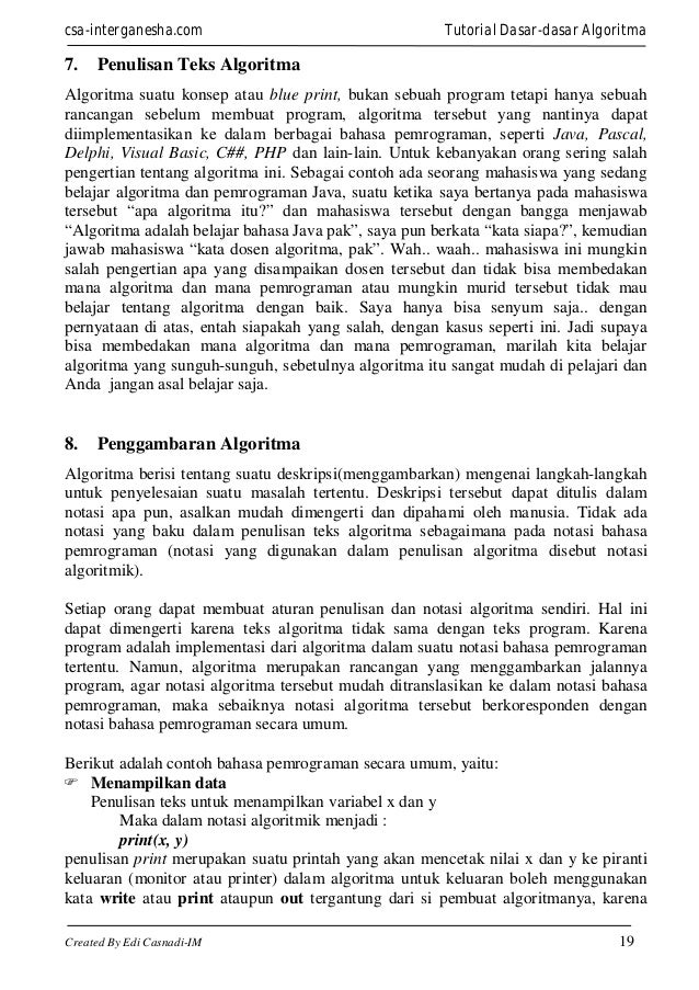 Dasar Algoritma