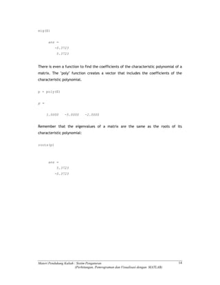 Dasar control system dengan matlab | PDF
