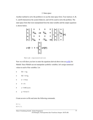 State Variables In Matlab Example Dasar control system dengan matlab | PDF