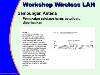 Workshop Wireless LAN Sambungan Antena  Pemakaian selotape harus betul-betul diperhatikan 