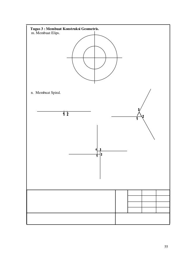 Gambar Teknik 55 Tugas 3 Membuat Konstruksi Geometris