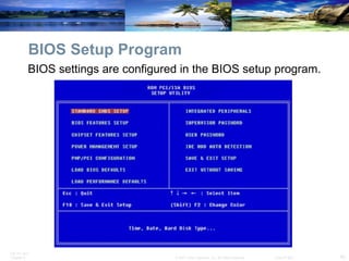 BIOS Setup Program BIOS settings are configured in the BIOS setup program. 