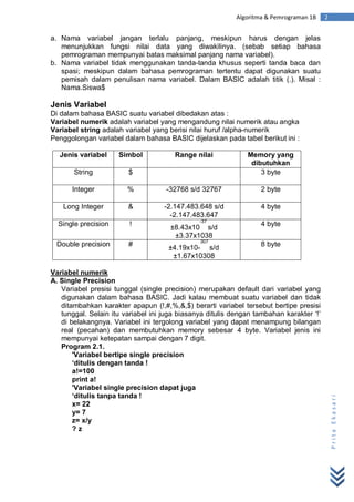 Dasar pemrograman basic | PDF