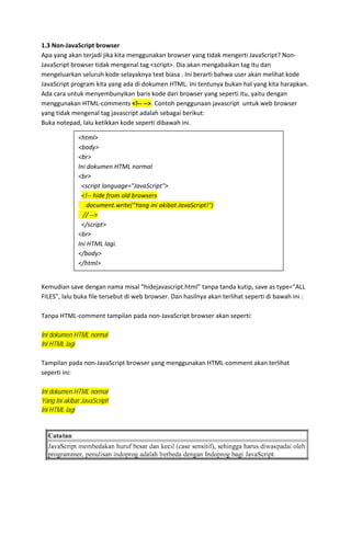 Dasar Pemrograman Javascript | PDF