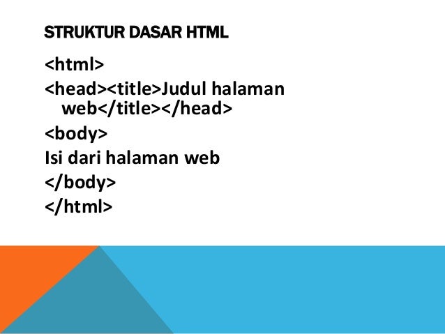 Dasar pemrograman web HTML