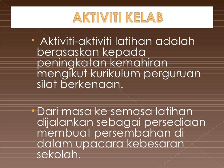 Dasar Penubuhan Kelab Seni Bela Diri