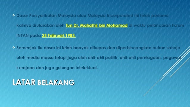 Dasar Persyarikatan Malaysia