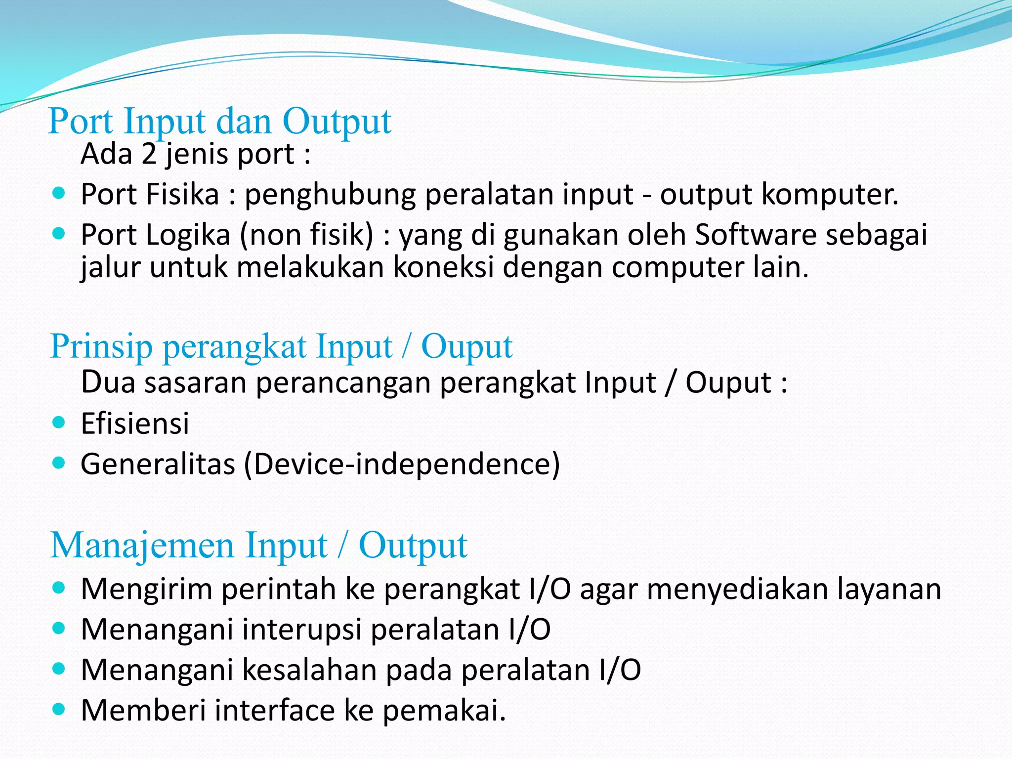 Dasar sistem input ouput | PPTX