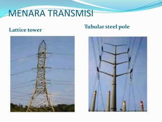 MENARA TRANSMISI
Lattice tower
Tubular steel pole
 