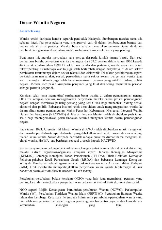 Dasar wanita negara1