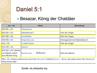 Daniel 5:1
   Besazar, König der Chaldäer




    Quelle: de.wikipedia.org
 
