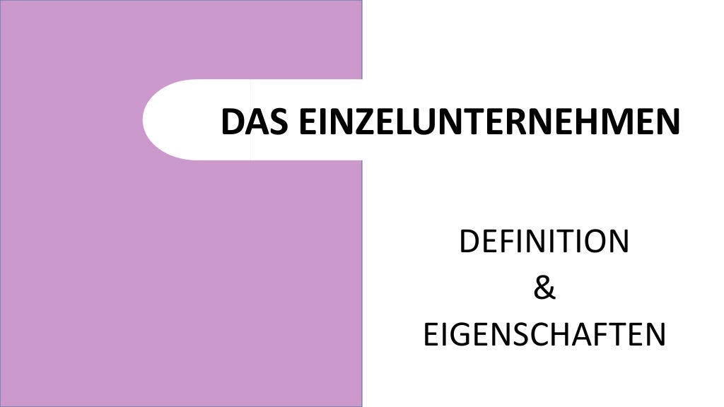 Das Einzelunternehmen