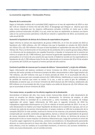 Informe Económico Mensual