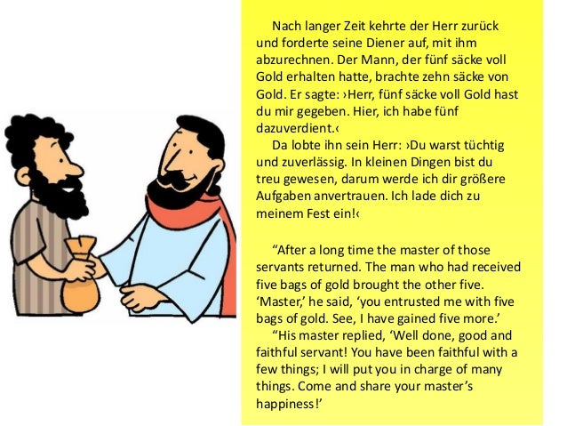Das gleichnis vom anvertrauten geld Parable of the Talents