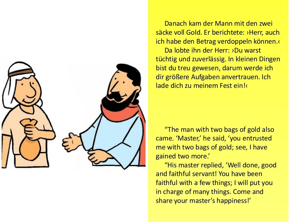 Das gleichnis vom anvertrauten geld Parable of the Talents