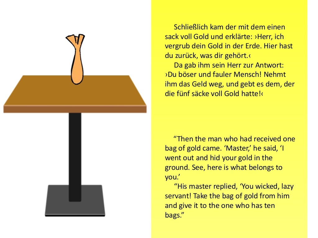 Das gleichnis vom anvertrauten geld Parable of the Talents